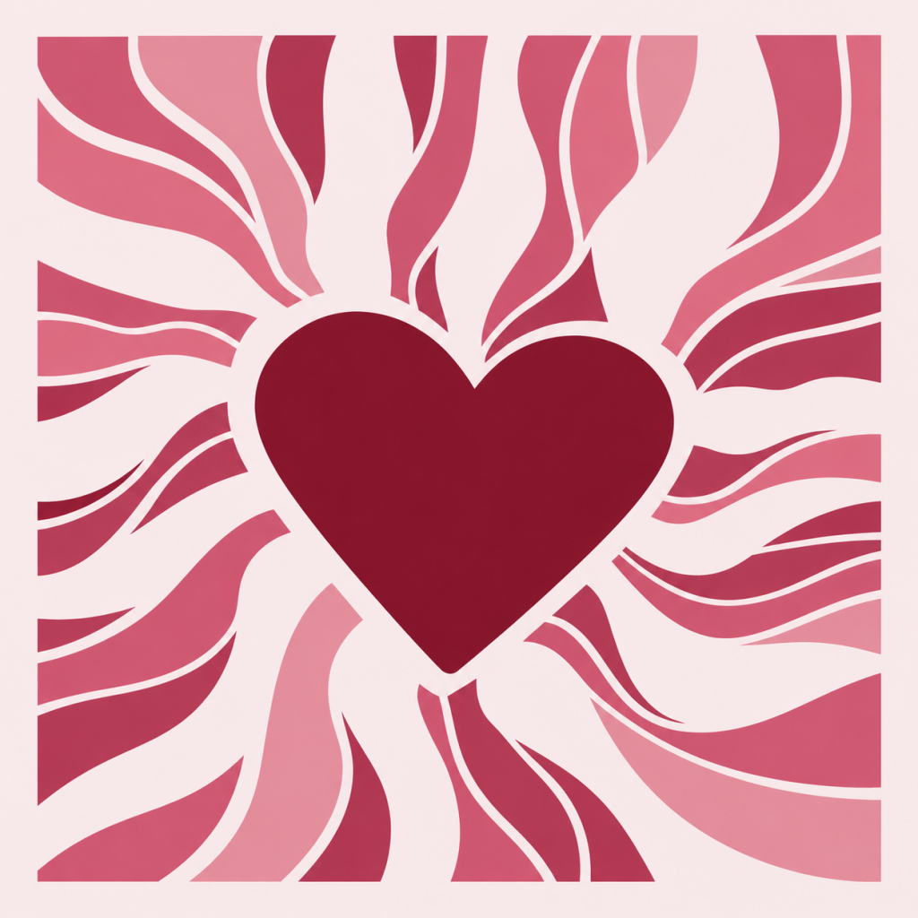Corazón en llamas rosadas